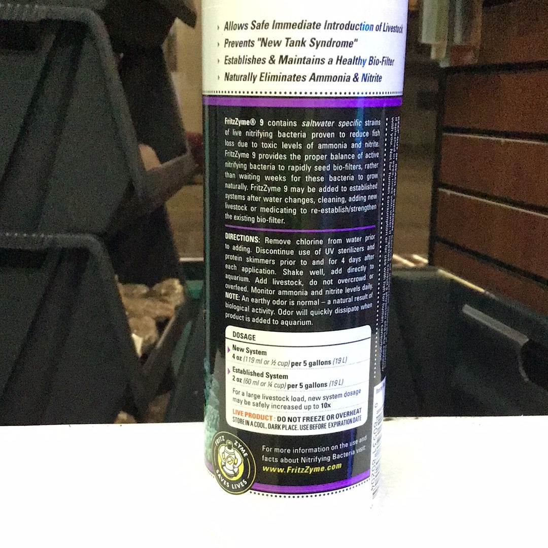 FritzZyme 9 Saltwater Nitrifying Bacteria 16oz
