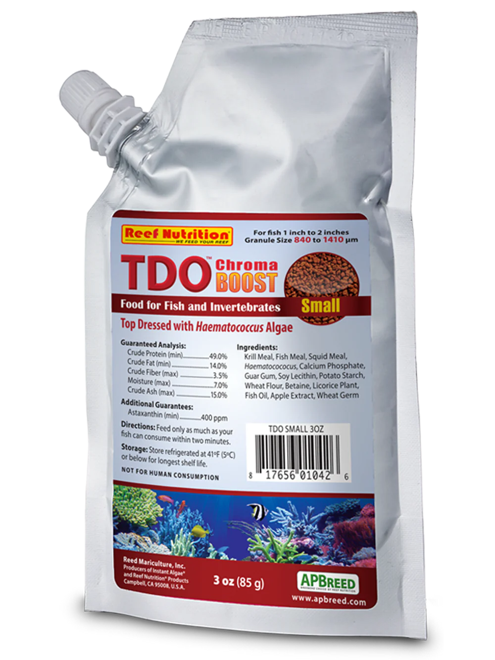 Reef Nutrition 3oz small TDO-C1 Chroma Boost Food