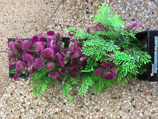 Magenta and green aquarium plant 16”