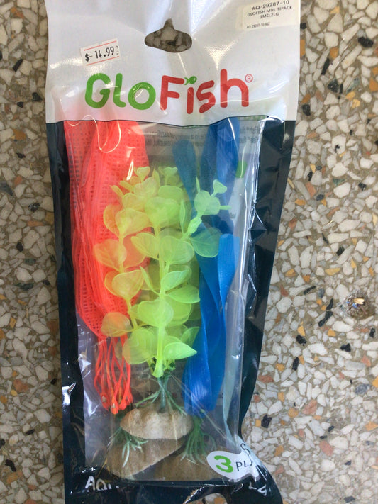 Glofish plant 3 pack yellow/red/blue