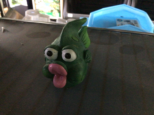 Green cartoon fish