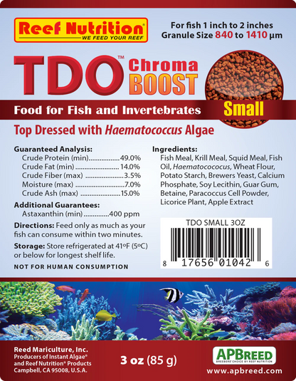 Reef Nutrition 3oz small TDO-C1 Chroma Boost Food